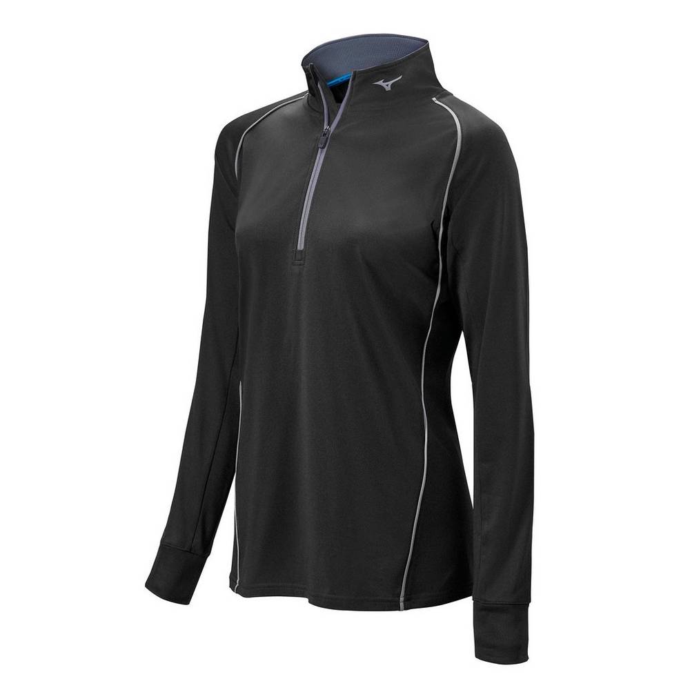 Maglione Mizuno Comp 1/2 Cerniera Long Sleeve Donna - Nere - 24871-IVXG